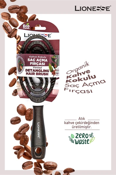 Lionesse Organik Saç Açma Fırçası (KAHVE ÇEKİRDEĞİ) 8816