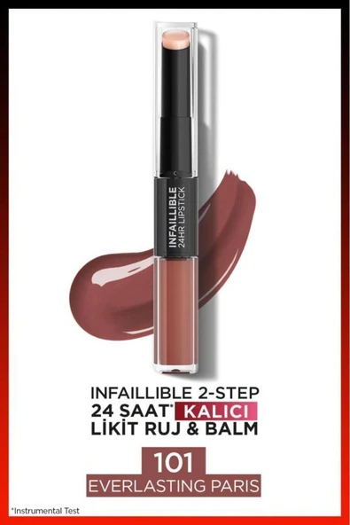 L'Oreal Paris L'oréal Paris Infaillible 2-step 24 Saat Kalıcı Likit Ruj & Balm - 101 Everlasting Paris