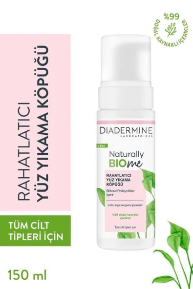 Diadermine Naturally Bio Me Rahatlatıcı Yüz Yıkama Köpüğü 150 ml ürün görseli