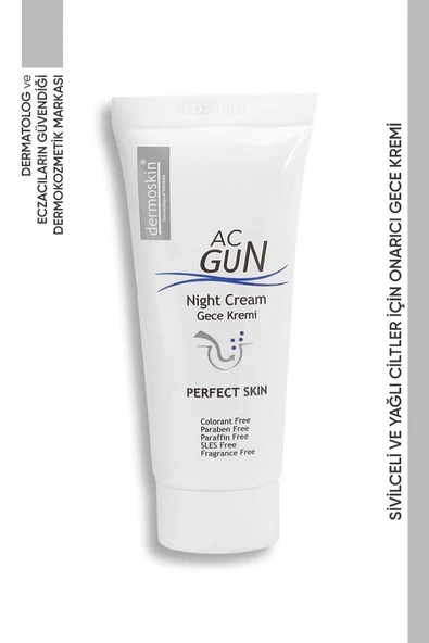 Dermoskin Acgun Sivilce ve Akneli Ciltler için Onarıcı Gece Kremi 30 Ml