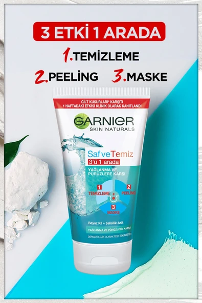 Garnier Saf & Temiz Yağlanma Ve Pürüzlere Karşı 3'ü 1 Arada 150 ml - Resim 2