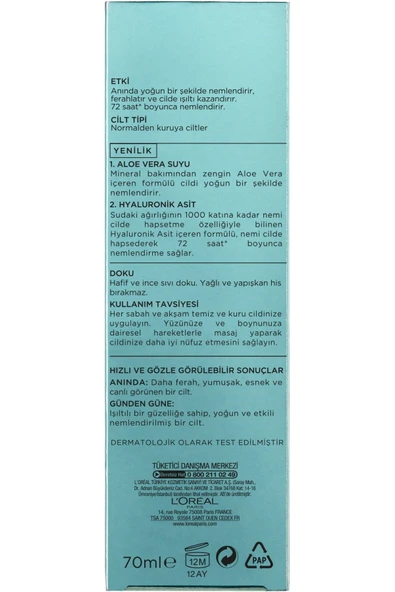 L'Oreal Paris Paris Nem Terapisi Aloe Vera Suyu Kuru Cilt - Resim 4