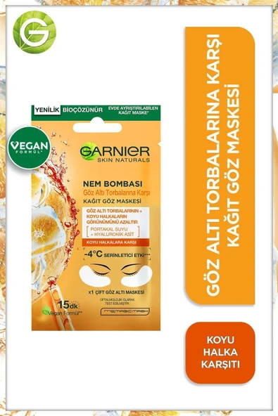 Garnier Nem Bombası Göz Altı Torbalarına Karşı Kağıt Göz Maskesi