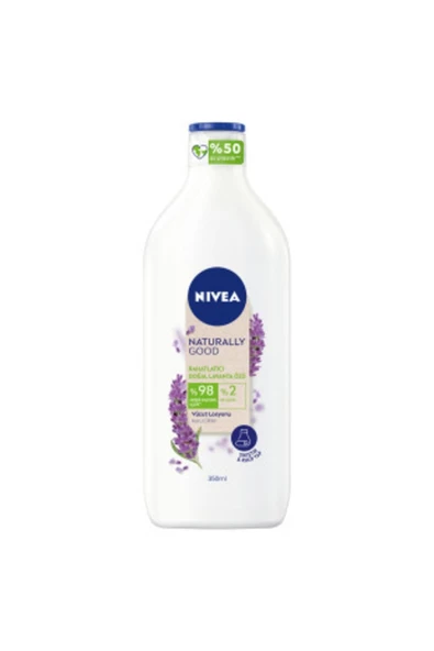 NIVEA Naturally Good Vücut Losyonu Lavanta 350 ml Kuru Cilt 48 Saat Nemlendirme - Resim 2