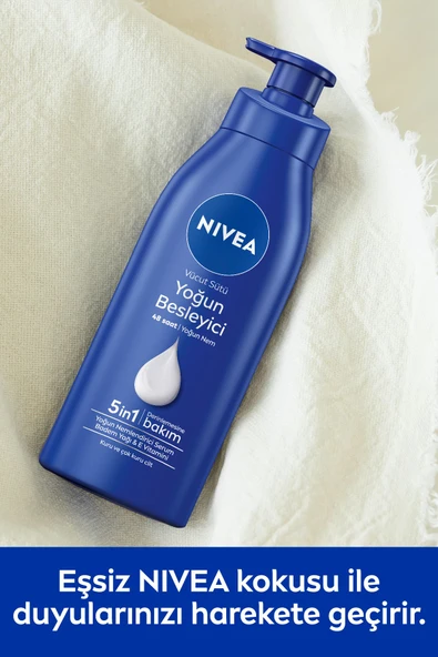 NIVEA Besleyici Vücut Sütü 400ml, Kuru Ve Çok Kuru Ciltler, 48 Saat Nemlendirici, E Vitamini, Badem Yağı - 3