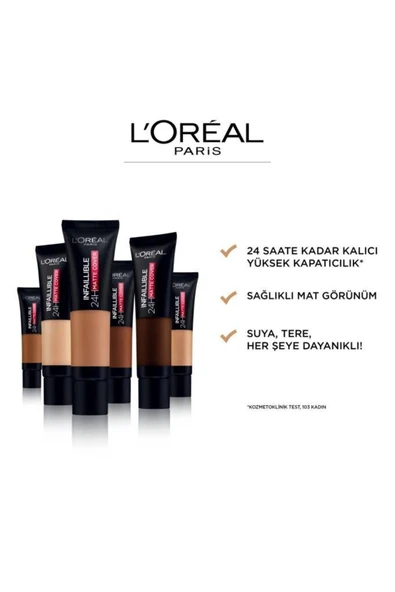L'Oreal Paris L'oréal Paris Infaillible 24h Matte Cover Yüksek Kapatıcı Fondöten - 145 Rose Beige - 3
