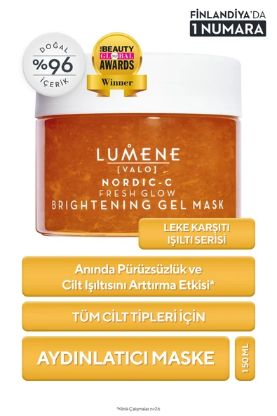 LUMENE Fresh Glow Brightening Gel Mask - Aydınlatıcı Maske 150 Ml