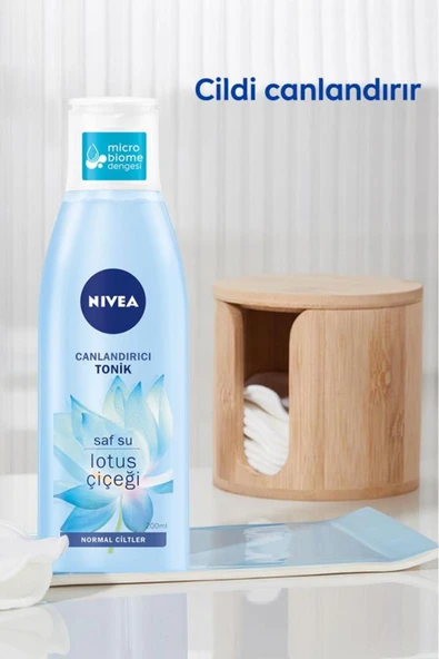 NIVEA Canlandırıcı Tonik 200 ml Normal Ciltler Yüz Temizleme Saf Su Ve Lotus Çiçeği - 3