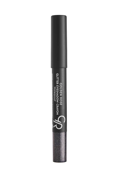 Golden Rose Glitter Eyeshadow Crayon Waterproof No: 55 Midnight Black - Suya Dayanıklı Simli Kalem Göz Farı - 2