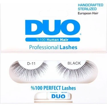 Duo Takma Kirpik %100 Doğal Ve Siyah Görünüm D-11