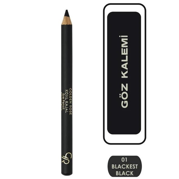 Golden Rose Kohl Kajal Eye Pencil No:01 Blackest Black - Göz Kalemi - 8691190068516