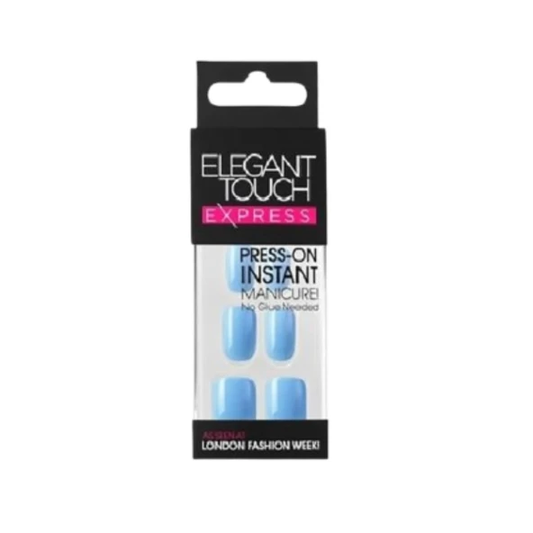 Elegant Touch Express Polished Pastel Blue Kendinden Yapışkanlı Takma Tırnak ürün görseli