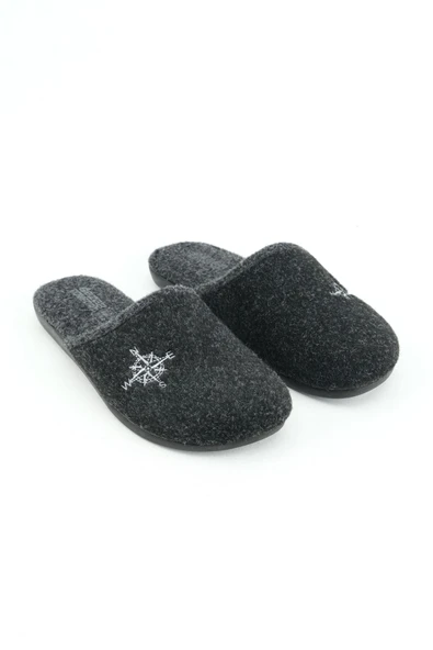 Gezer 15339 Kışlık Erkek Keçe Çıkarılabilir Taban Misafir Ev Bahçe Terlik - Resim 7