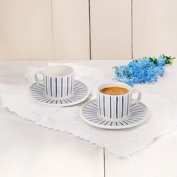 GÜRAL PORSELEN Mental 4 Parça 2 Kişilik Kahve Takımı 6733 - Resim 3