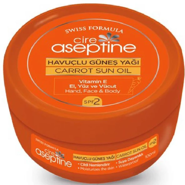 CIRE ASEPTINE Cire Aceptıne Sun Havuçlu Güneş Yağı Kavanoz 100ml