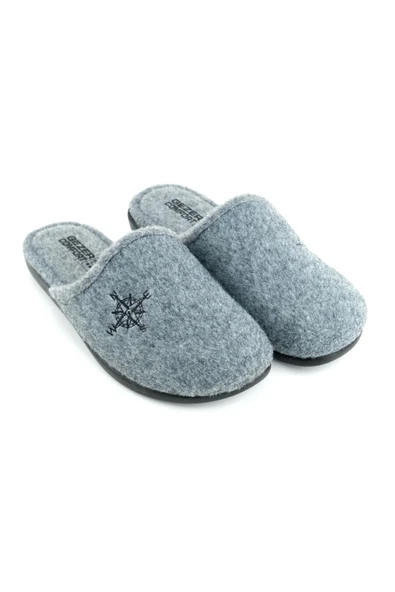 Gezer 15339 Kışlık Erkek Keçe Çıkarılabilir Taban Misafir Ev Bahçe Terlik - Resim 9