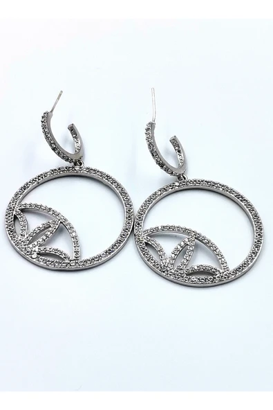 Kristal Taşlı Lüks Abiye Küpe