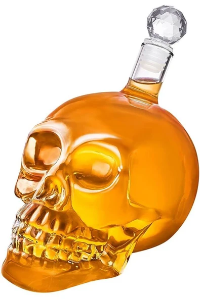 Crystal Head Kuru Kafa Cam Şişe Viski Likör Hediyelik Sürahi 550 Ml - 2