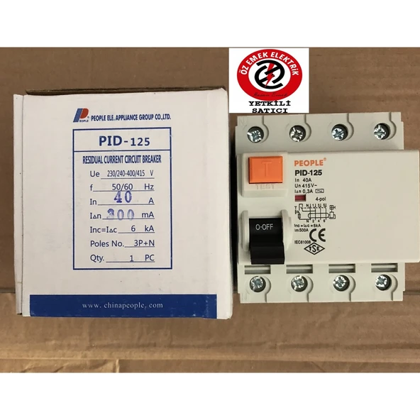 PEOPLE 4X25A 300MA YANGIN KAÇAK AKIM KORUMA RÖLESİ 6KA - 4