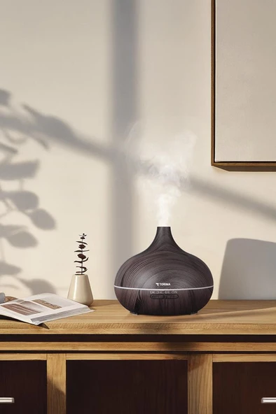 Torima SL-168 Koyu Ahşap Humidifier Hava Nemlendirici Ledli Aroma Terapisi Dekoratif Buhar Makinesi - 2