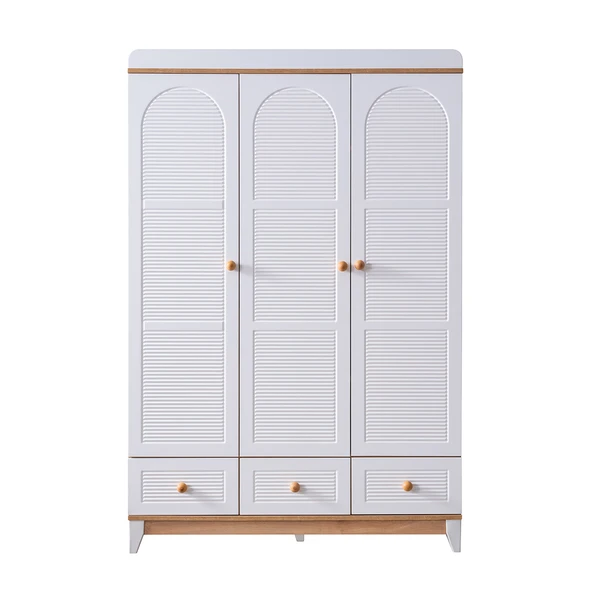 Perla Meşe Çocuk Odası, Ceviz Perla 3 Kapaklı Dolap Şifonyer Perla Karyola - 6