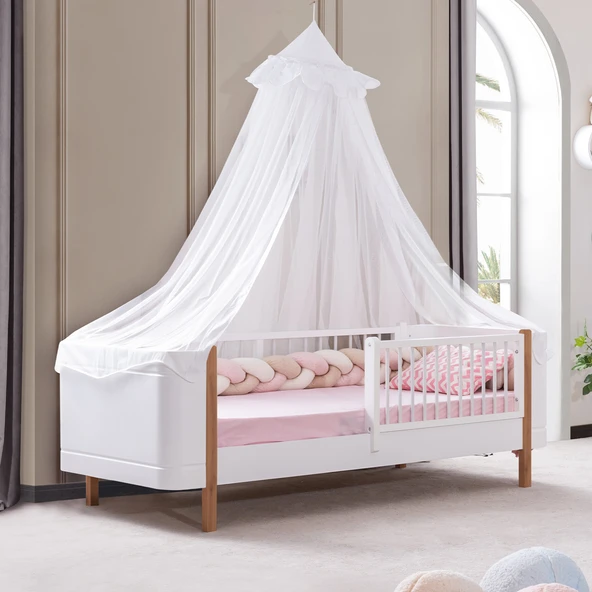 Perla Meşe Çocuk Odası, Ceviz Perla 3 Kapaklı Dolap Şifonyer Perla Karyola - 4