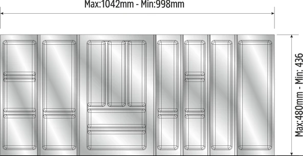 Mutfak Çekmece Içi Kaşıklık 104Cm X 48Cm Yanlar Ve Boydan 4Cm Kesilebilir, Beyaz - 4