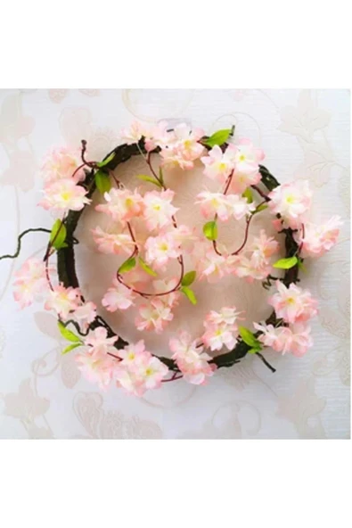 Yapay Çiçek Bahar Dalı Sarmaşık Japon Kiraz Çiçekli 230Cm 18Çiçekli 1.Kalite DolanabilenModel - Resim 4