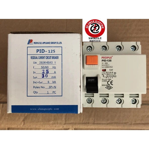 PEOPLE 4X25A 30MA KAÇAK AKIM KORUMA RÖLESİ 6KA - 2