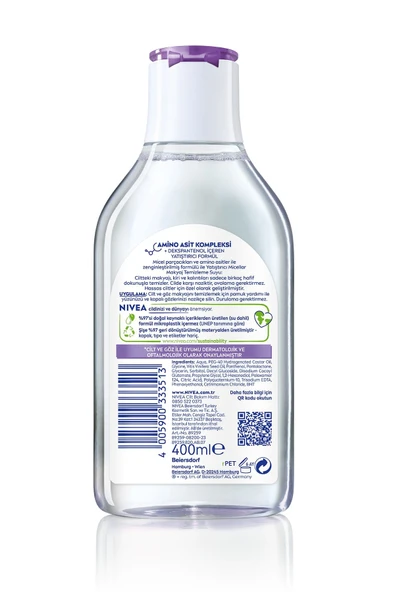 NIVEA MICELLAR MAKYAJ TEMİZLEME SUYU HASSAS CİLTLER 400 ML - Resim 2