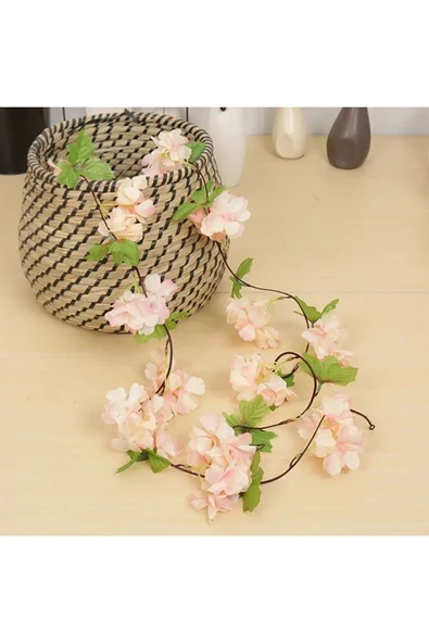 Yapay Çiçek Bahar Dalı Sarmaşık Japon Kiraz Çiçekli 230Cm 18Çiçekli 1.Kalite DolanabilenModel