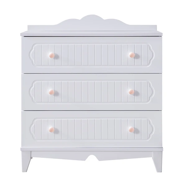 Şifonyer, Flower 3 Çekmeceli Şifonyer - Pembe - 2