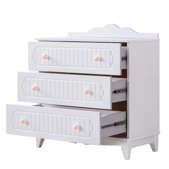 Şifonyer, Flower 3 Çekmeceli Şifonyer - Pembe - 4