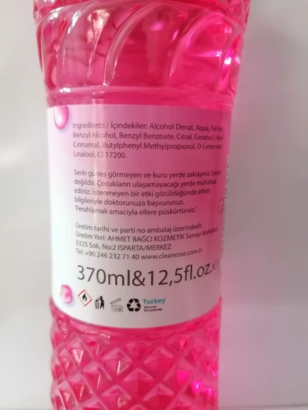 CleanRose Gül Kolonyası 370ml - 4