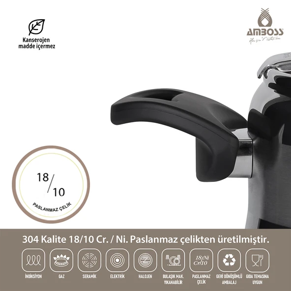 Merkür 11 Parça Tüm Ocaklara Uyumlu Paslanmaz Çelik Tencere Tava Sütlük Düdüklü Tencere Seti MER-2835 - Resim 6