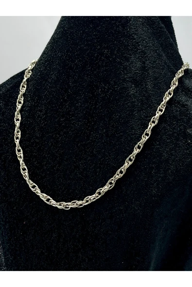 Gümüş Renk Zincir Figürlü Unisex Kolye