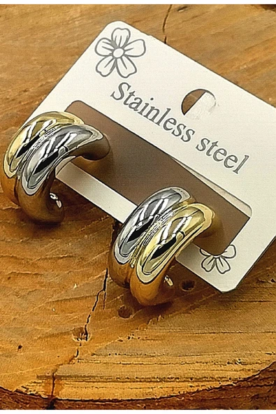 Kararmaz Çelik Lüks Küpe