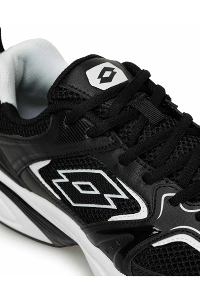 Lotto Athens Kauçuk Taban Koşu Ve Erkek Spor Ayakkabı Siyah-beyaz - 6