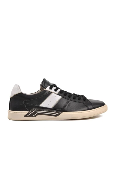 Bulldozer 221160 Siyah Hakiki Deri Erkek Sneaker - Resim 2