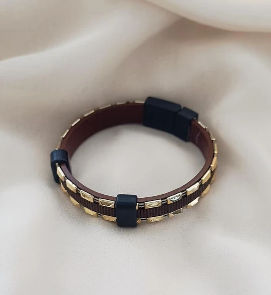 Bileklik Hakiki  Deri Örgü Unisex 21 cm Bilezik - Resim 5