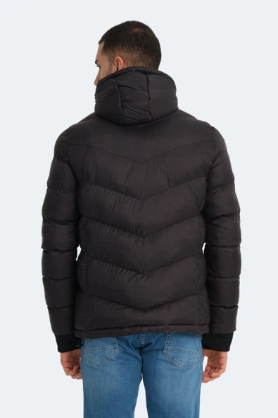 Slazenger St23je166-500 Siyah Erkek Witness Kapşonlu Şişme Mont - 6