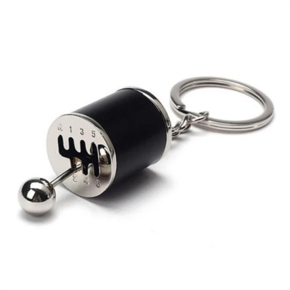 BUFFER® Hareketli Araba Vites Anahtarlık Altı Hız Manuel Vites Dişli Shifter Topuzu Metal Anahtarlık - 7