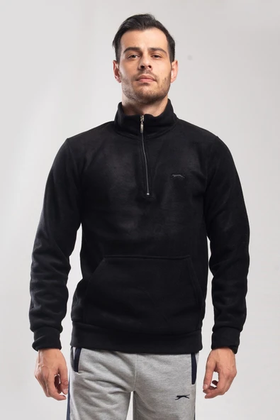 Slazenger SOLID I Erkek Sweatshirt Siyah