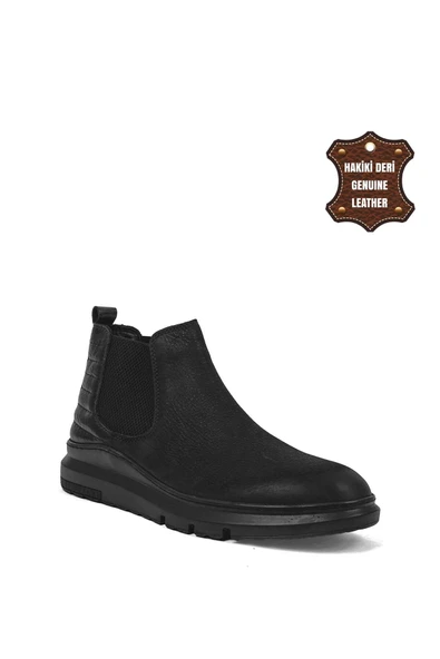 Bulldozer Buldozer 240002 Erkek Hakiki Deri Chelsea Bot Siyah - 2