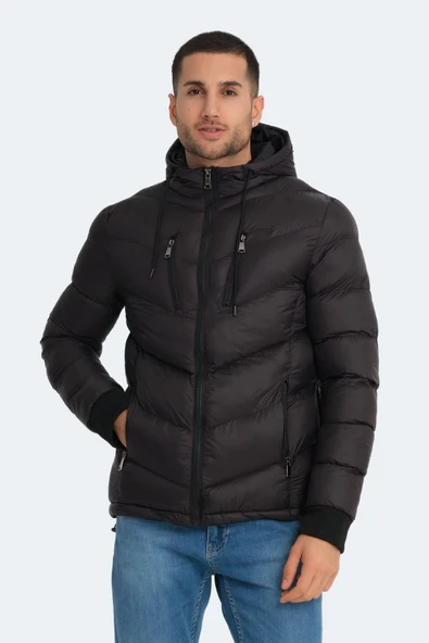 Slazenger St23je166-500 Siyah Erkek Witness Kapşonlu Şişme Mont - 4