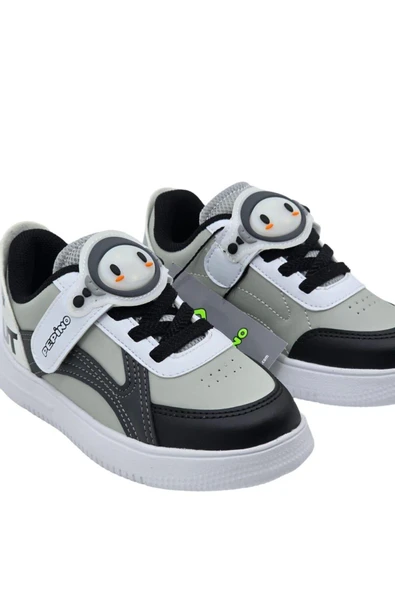 pepino 1723ptk Çocuk Cırtlı Sneaker Gri Siyah - Resim 4