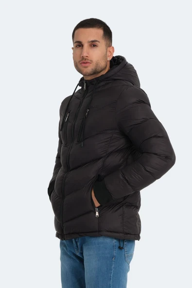 Slazenger St23je166-500 Siyah Erkek Witness Kapşonlu Şişme Mont - 5