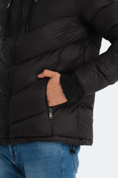 Slazenger St23je166-500 Siyah Erkek Witness Kapşonlu Şişme Mont - 2