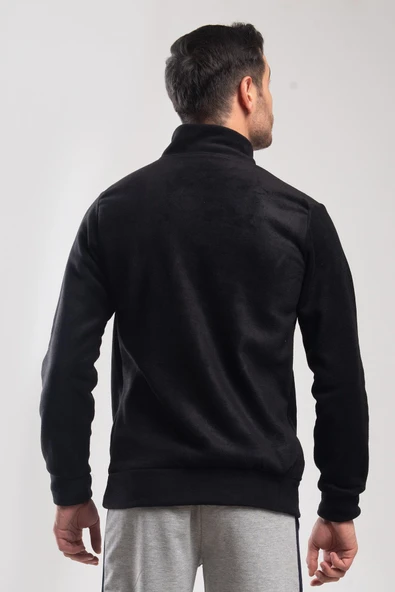 Slazenger SOLID I Erkek Sweatshirt Siyah - Resim 5