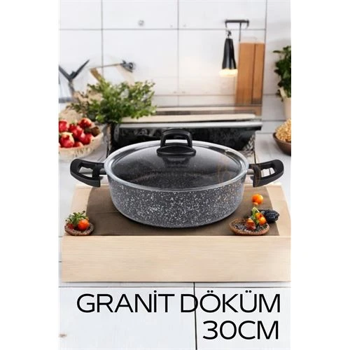 Eco Granit Döküm Basık Tencere 30 cm